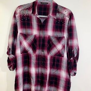 Express Flannel Shirt with Embellishments